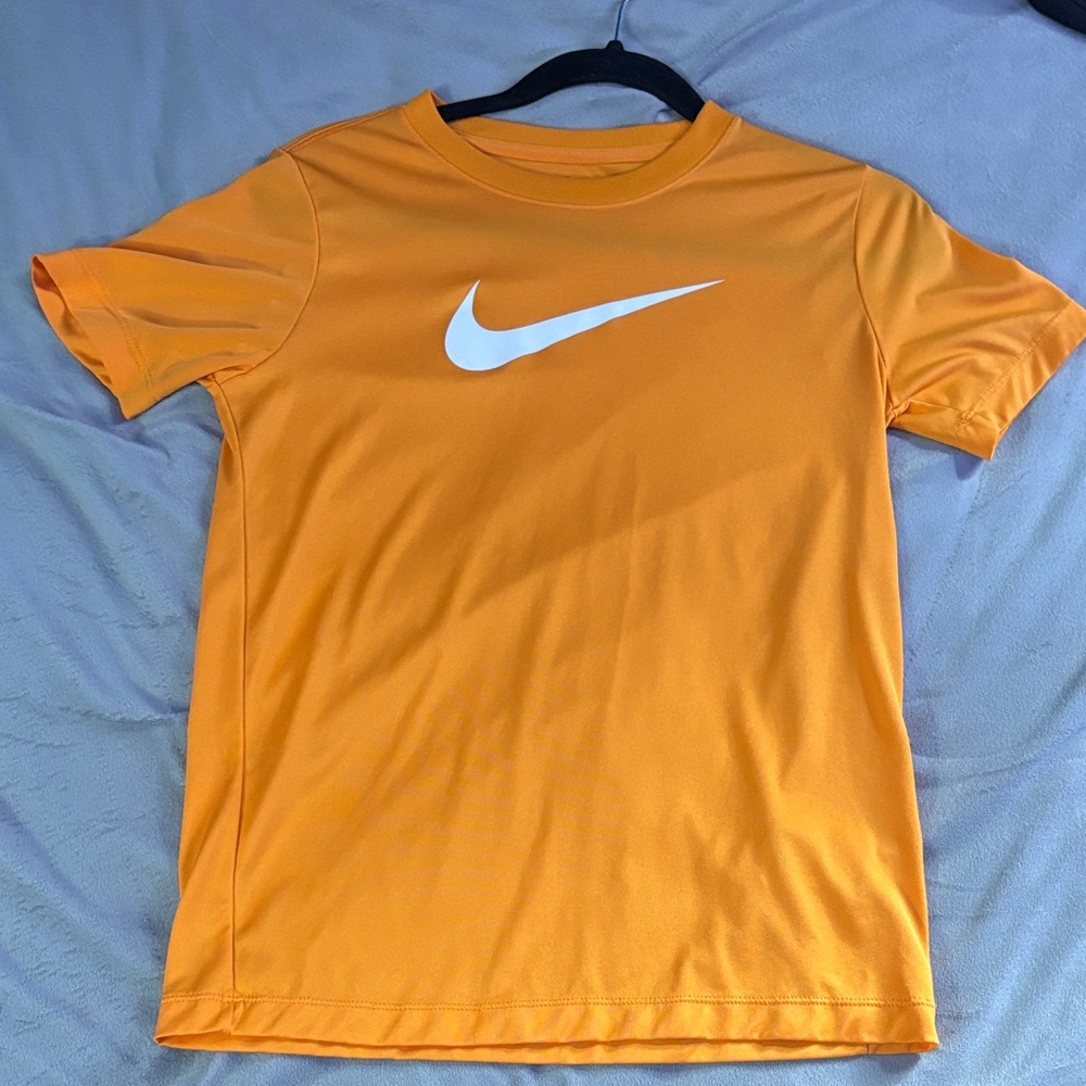 Nike Vibrant Orange Tee with White Swoosh